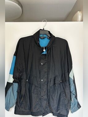Dior Men’s Black Jacket with Blue & Light Gray Accents